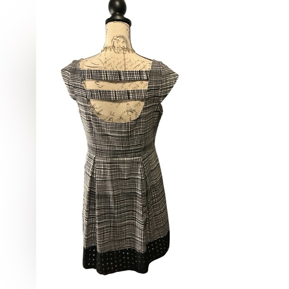 Nine West Black and White Square Neck A-Line Dress Size 12 - Picture 5 of 6